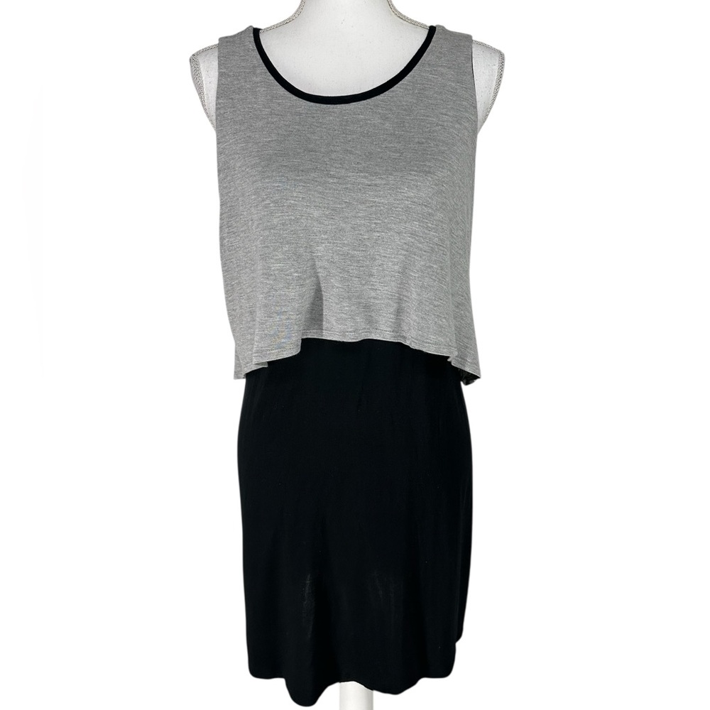 MOSSIMO / Black & Gray T-shirt Style Tank Dress / Medium / Emo Goth Fairy